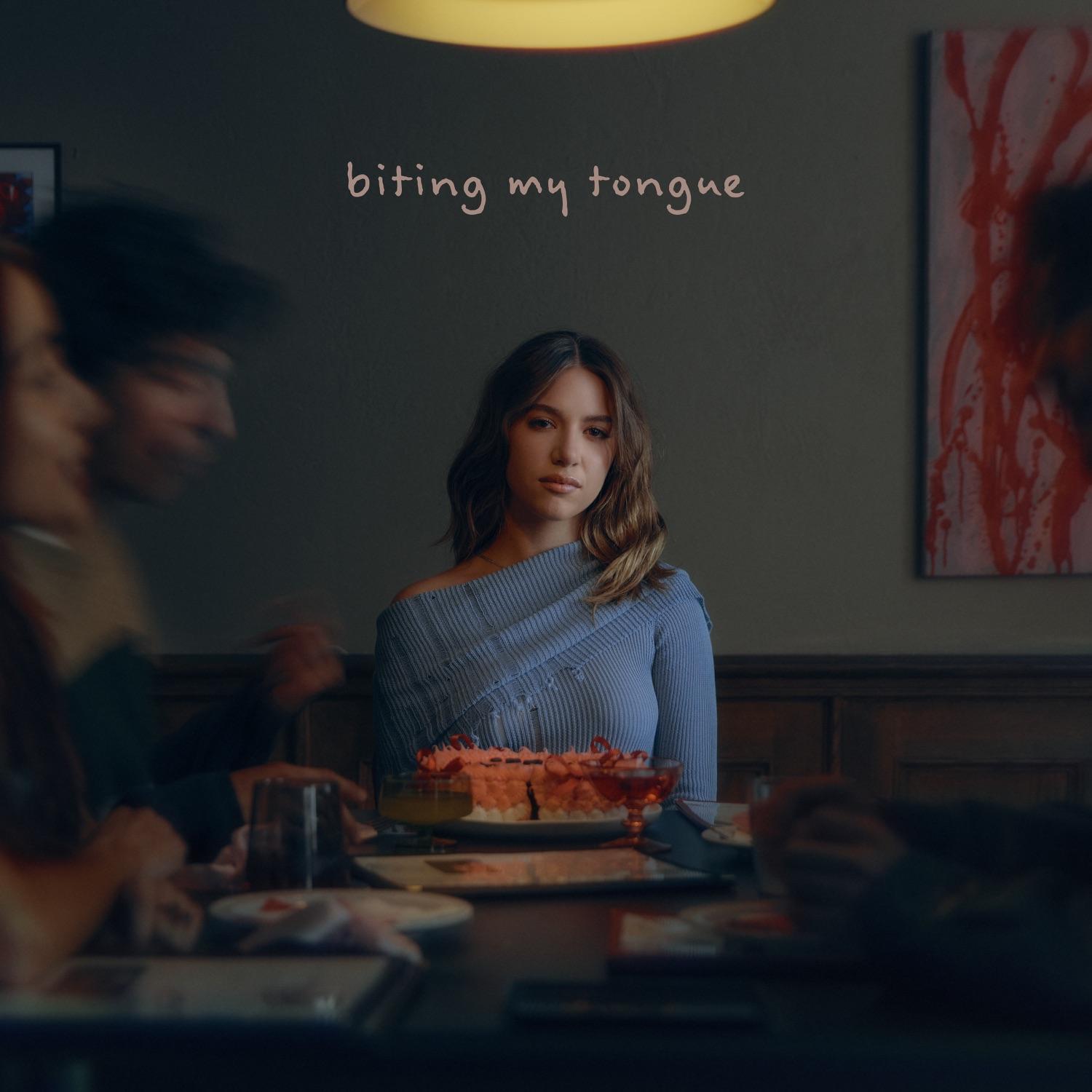 Lyric cover art as blurred background