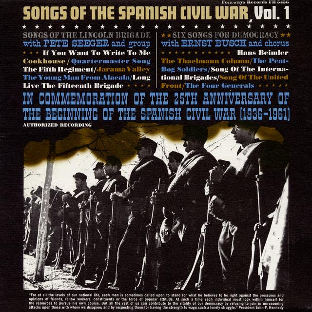 Album cover art for Songs of the Spanish Civil War, Vol. 1: Songs Of The Lincoln Brigade, Six Songs For Democracy