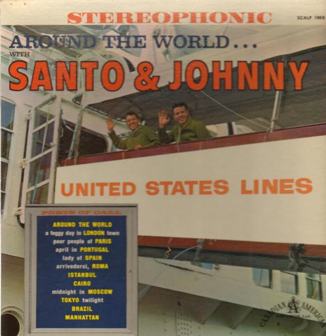 Album cover art for Around The World With Santo & Johnny